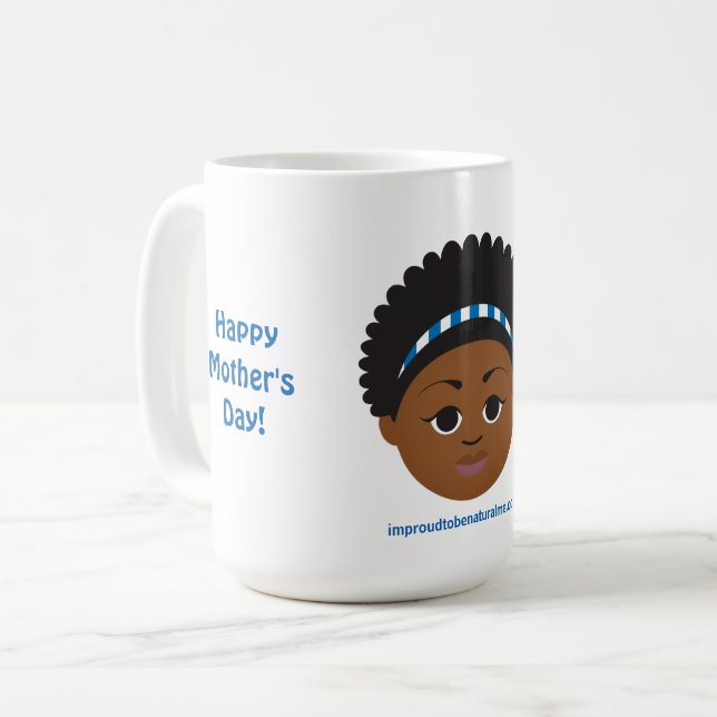 Mug #Proud2BNaturalMe Cadeaux pour #Mom (Devant gauche)