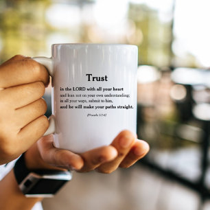 Mug Proverbes 3:5-6 11:13 Verse de la Bible chrétien