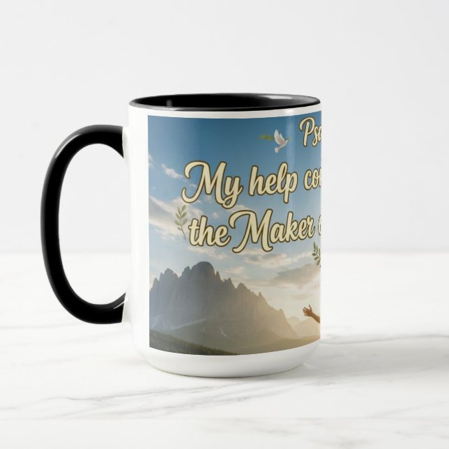 Mug Psalm 121 My help comes from the Lord -  (Gauche)
