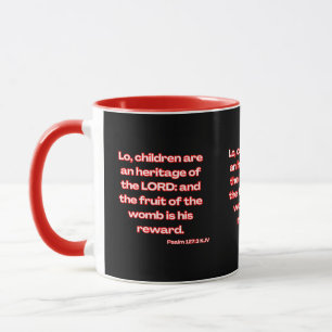 Mug Psaume 127:3 KJV Bible Écriture à deux tons