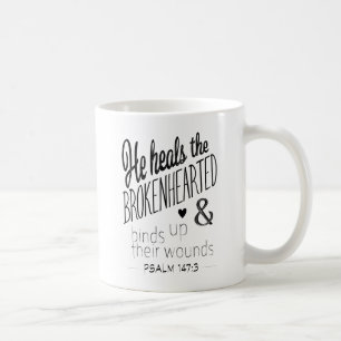Mug Psaume 147:3 Il guérit les âmes brisées
