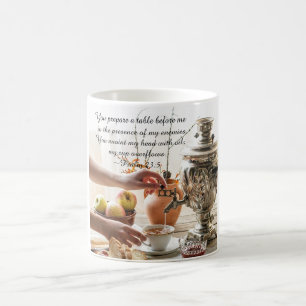 Mug Psaume 23:5 Tu as oint ma tête avec de l'huile