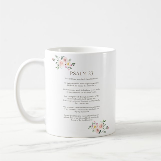 Mug Psaume 23 NKJV Le Seigneur est Mon Pasteur (Gauche)