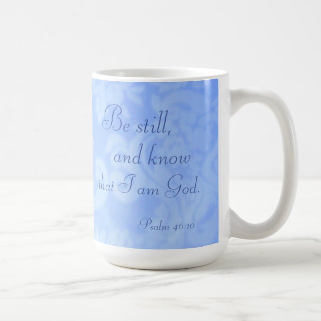 Mug Psaume 46:10 Be Still and Know Blue Paisley Cerami (Droite)