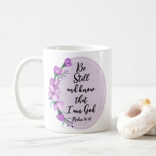 Mug Psaume 46:10 Être encore et connaître les fleurs p