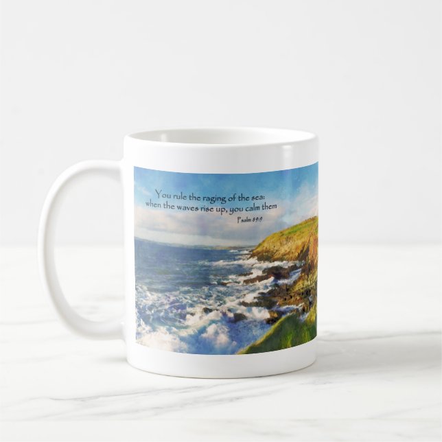 Mug Psaume 89:9 Falaises à Galley Head, Cork Irlande (Gauche)