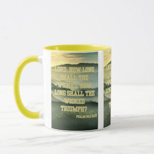 Mug Psaume 94:3 KJV Bible Verse Pic Deux Tons
