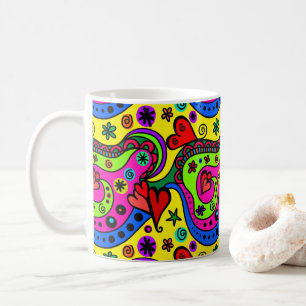 Mug Pschedelic Bohemian Hippie Cool Amusant les années