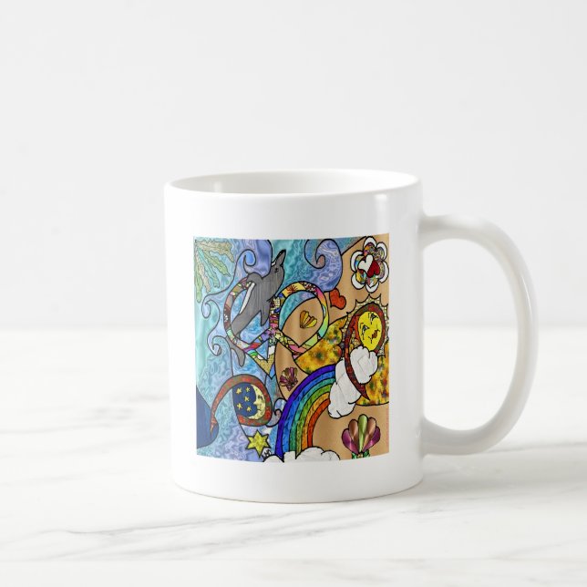 Mug Psychédélique des années 60 rétro à la plage Vêtem (Droite)