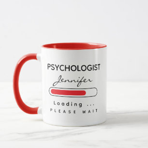 Mug PSYCHOLOGISTE [Nom] Chargement Rouge & Blanc