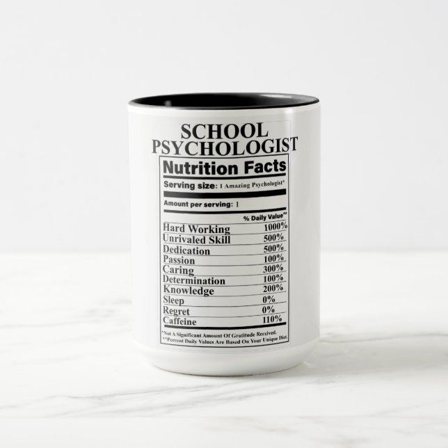 Mug Psychologue de l'école Nutrition Fiches (Centre)