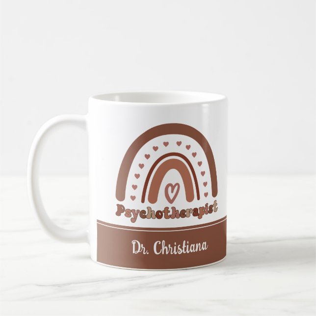 Mug Psychothérapeute personnalisée Boho Rainbow (Gauche)