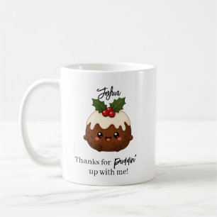 Mug Pudding de Noël Kawaii Cadeau personnalisé drôle