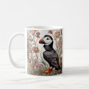 Mug Puffin élégant William Morris Inspiré Floral