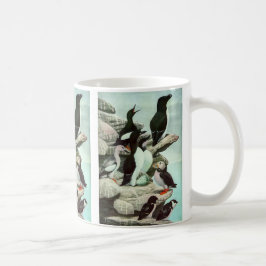 Mug Puffins vintages et oiseaux aquatiques de Louis Fu