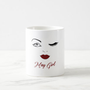 Mug Puisse une fille regarder de jolies lèvres rouges