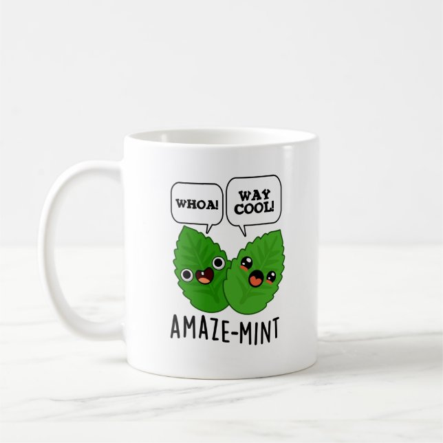 Mug Pun Feuille à menthe amusante (Gauche)