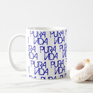 Mug Pura Vida Blue Logo Costa Rica Souvenir