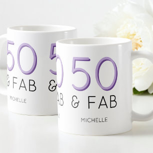 Mug Purple 50 et fabuleux Modern 50th Birthday Party