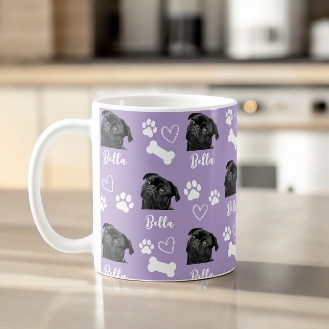 Mug Purple Custom Love Empreinte de patte Amoureux des (Créateur téléchargé)