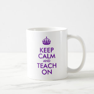 Mug Purple Gardez le calme et Enseigner