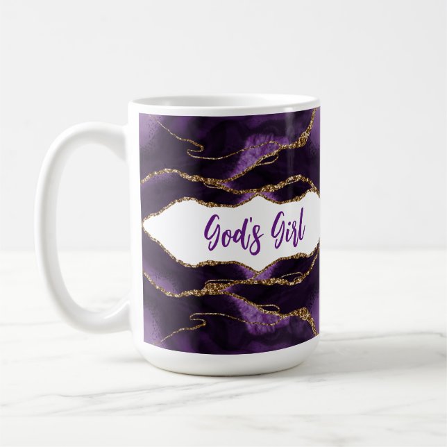 Mug Purple & Gold Inspirationnel La fille de Dieu Élég (Gauche)