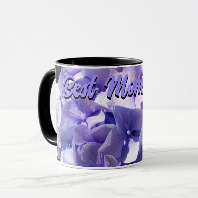 Mug Purple Hydrangea meilleure mère jamais maman (Devant gauche)
