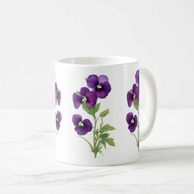 Mug Purple Pansy (Devant droit)