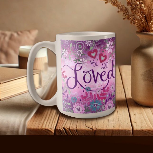 Mug Purple Vous Êtes Aimé Valentine Floral Inspirivity (Créateur téléchargé)