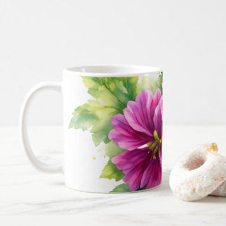 Mug Purple Watercolor Flower Illustration 