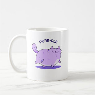 Mug Purr-ple Funny Fat Kitty Chat Pun