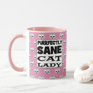 Mug PURRFECTIVEMENT SANE CHAT LADY Pink