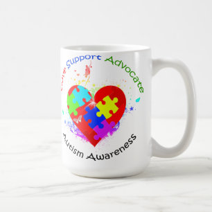 Mug Puzzle de l'autisme sur le coeur