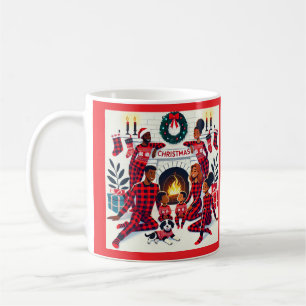 Mug Pyjama de vacances confortable pour famille afro-a