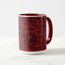 Mug Quadrados pequenos vermelhos sobrepostos empapados