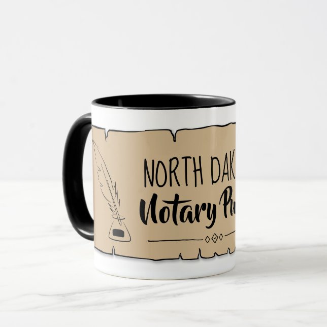 Mug Qualité de la plume du notaire du Dakota du Nord (Devant gauche)
