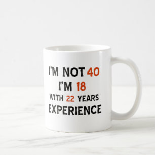 Mug quarantième conceptions d'anniversaire