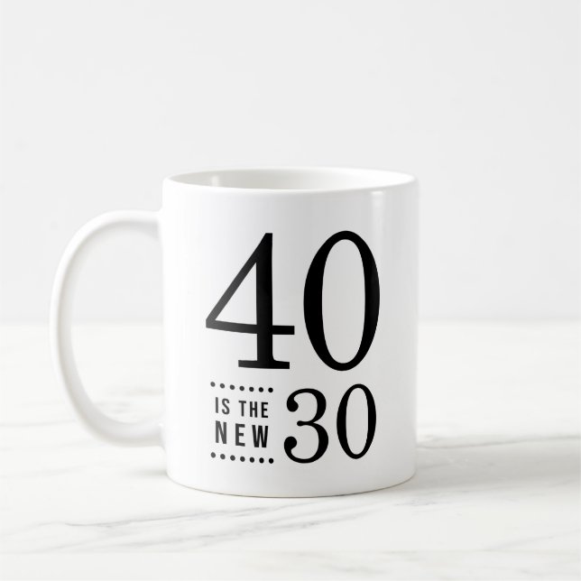 Mug quarantième Le noir 40 d'anniversaire est les (Gauche)