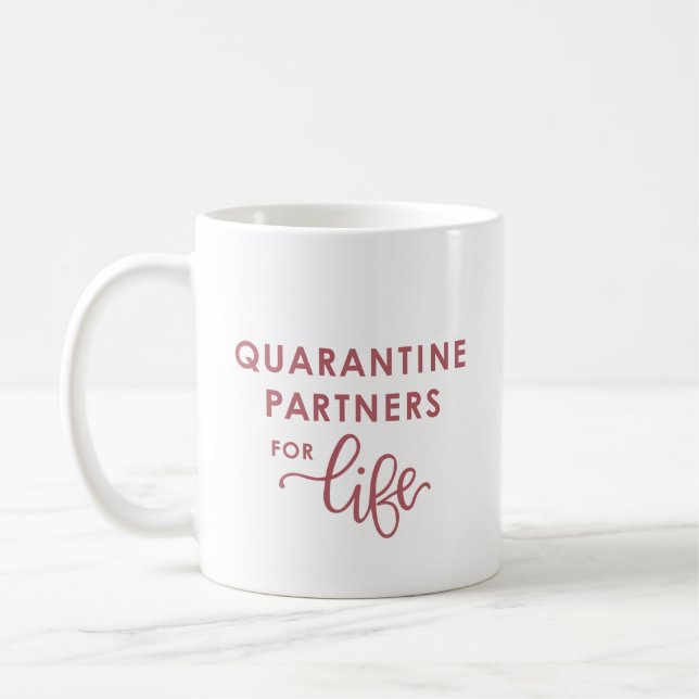 Mug Quarantine Partners for Life Coronavirus (Pink) (Gauche)