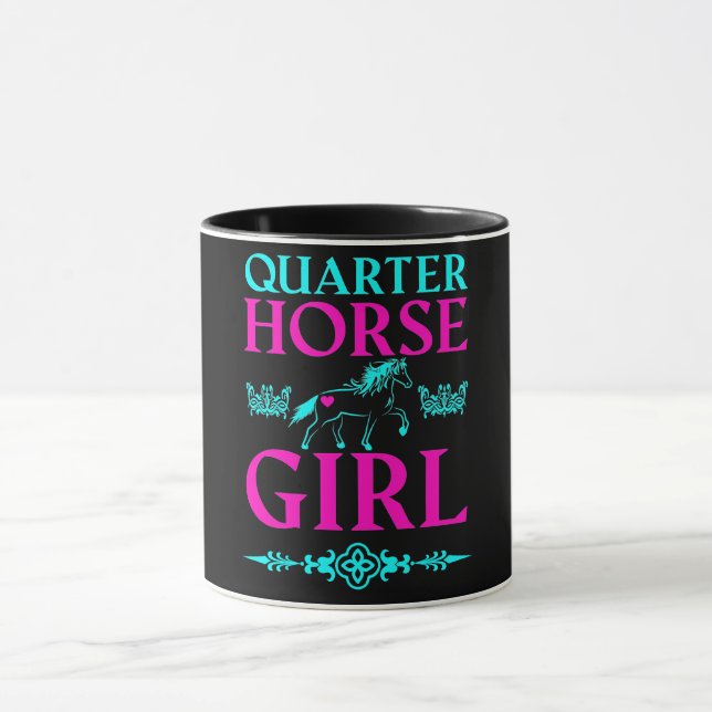 Mug Quart Horse Girl en Aqua et Rose (Centre)
