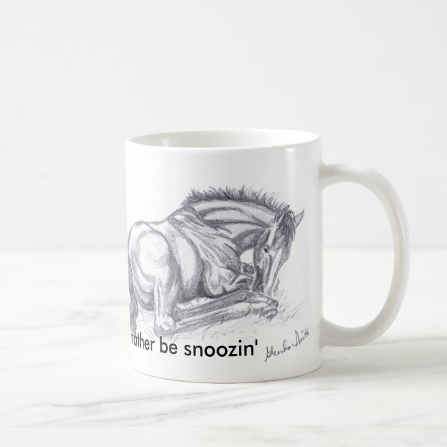 Mug QuarterHorseFoalPencil, je serais plutôt snoozin (Droite)