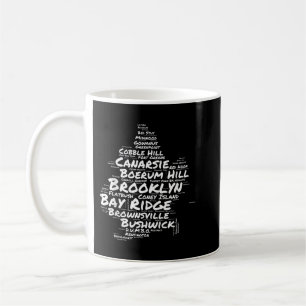 Mug Quartiers de Brooklyn New York Word Cloud Brookly