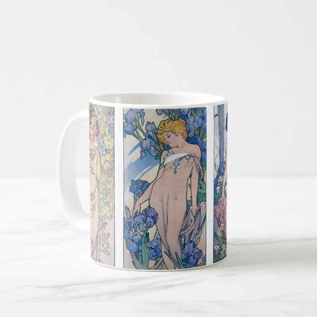 Mug Quatre Fleurs, Alphonse Mucha (Devant gauche)