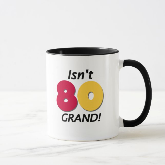 Mug Quatre-vingtième anniversaire grand (Droite)