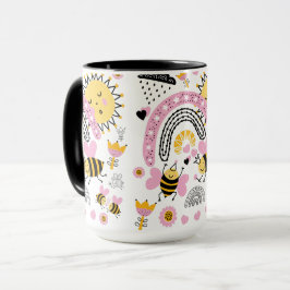 Mug Queen BEES Cute BFF, Baby Girl, Girly Toxits Rose