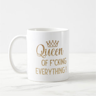 Mug Queen of f*cking tout ! Parties scintillant or