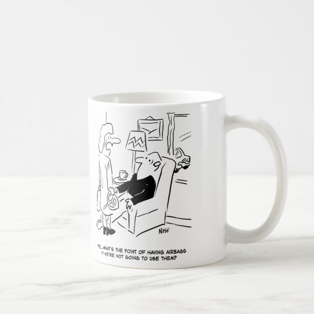 Mug Quel est l'intérêt des airbags demande à la femme (Droite)