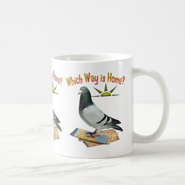 Mug Quelle manière est maison ? Art de pigeon (Droite)