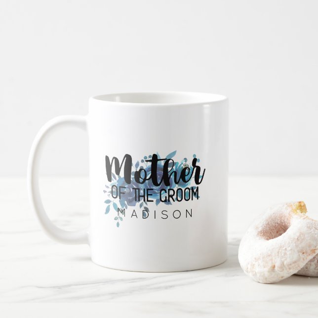 Mug Quelque chose de bleu Floral Mariage Mère de la ch (Avec donut)