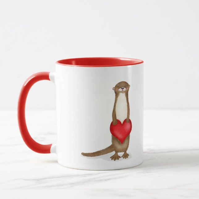 Mug Quelqu'un m'aime complètement mignonne loutre avec (Gauche)